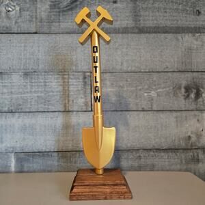 Outlaw Gold Shovel Beer Tap Handle w/ Crossed Hammers